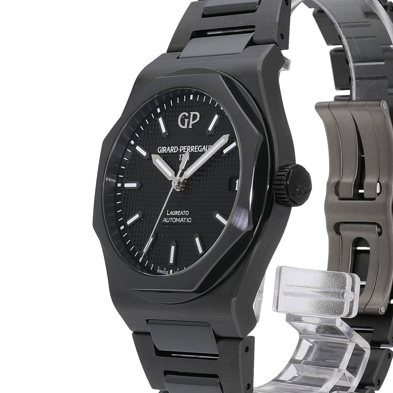 ジラール・ペルゴ　純正　アリゲーター　メンズ　ブラック　新品 G6534 | [未使用]ジラールペルゴ ロレアート 42MM ブラック 81010-32