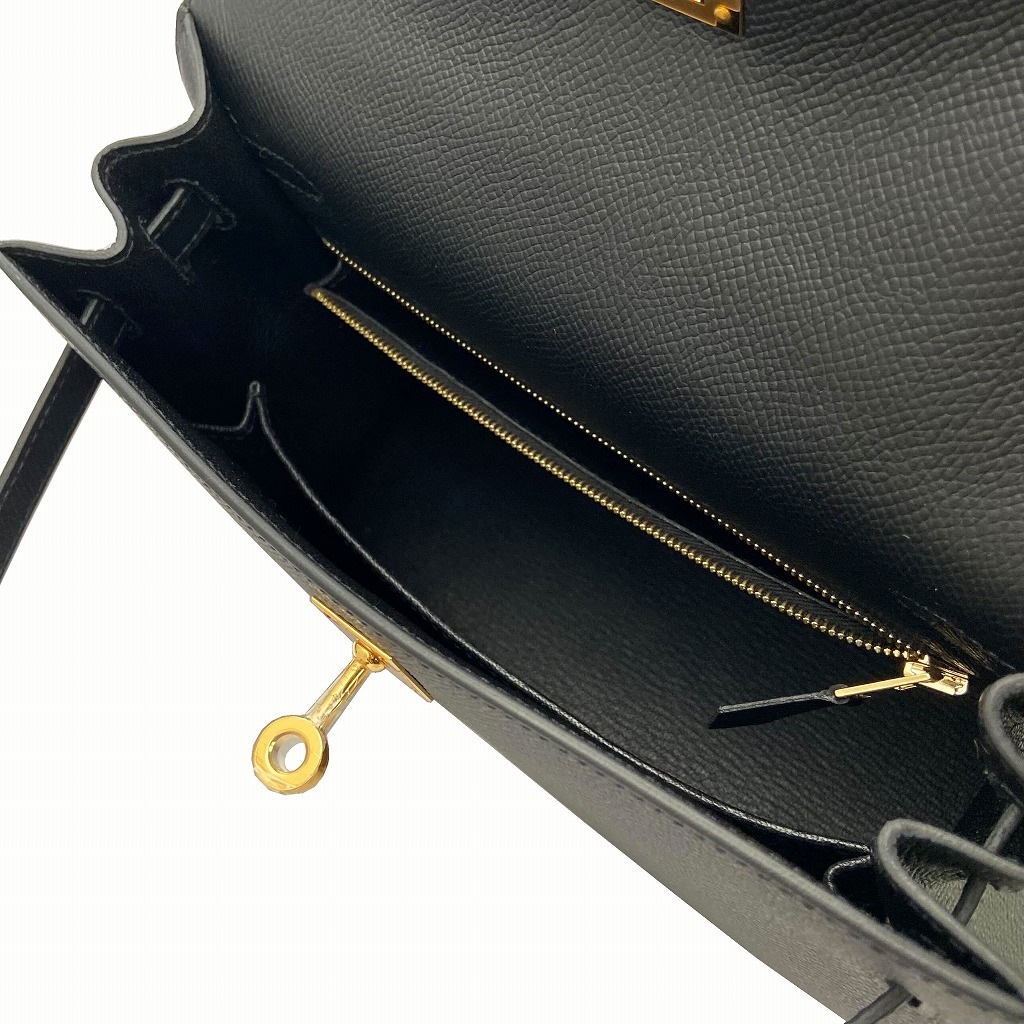H7336 | [新品]エルメス ケリー25 外縫い ヴォーエプソン ノワール