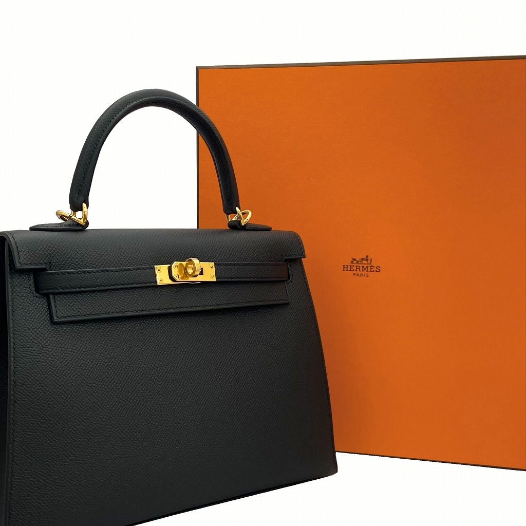 Sale エルメス HERMES ケリーヴォーエプソン　正規品 楽天市場】エルメス ケリー 25cm 外縫い セリエ ヴェルソ ヴォー
