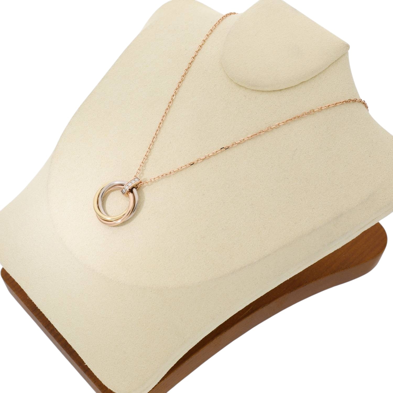 カルティエ　ダイア　トリニティスリーカラーゴールド　付属品 C30027 | [中古]カルティエ トリニティ ダイヤモンド ネックレス