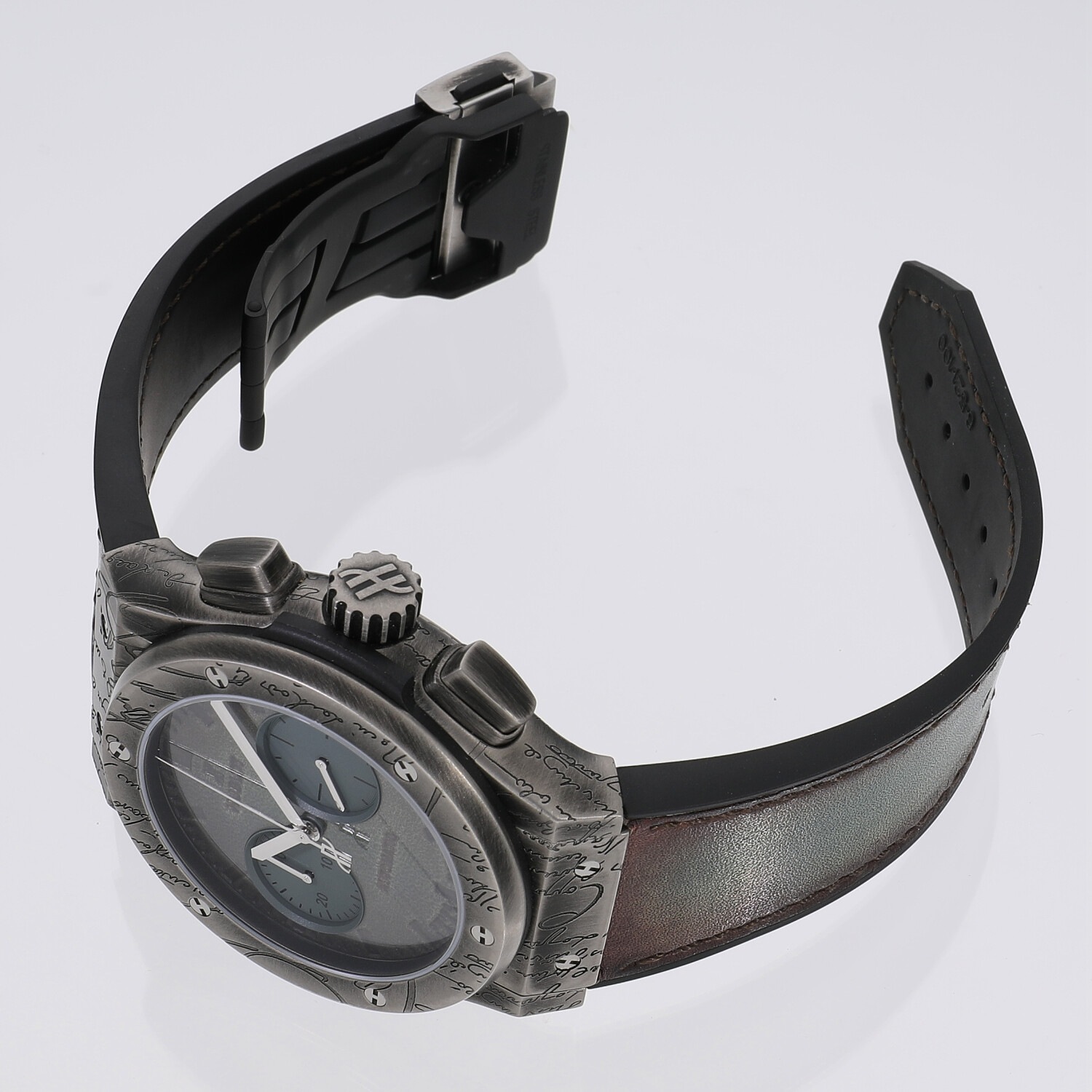 ウブロ HUBLOT クラシックフュージョン 純正ストラップ 黒レザーラバー中古 ウブロ HUBLOT クラシックフュージョン 純正ストラップ 黒レザー