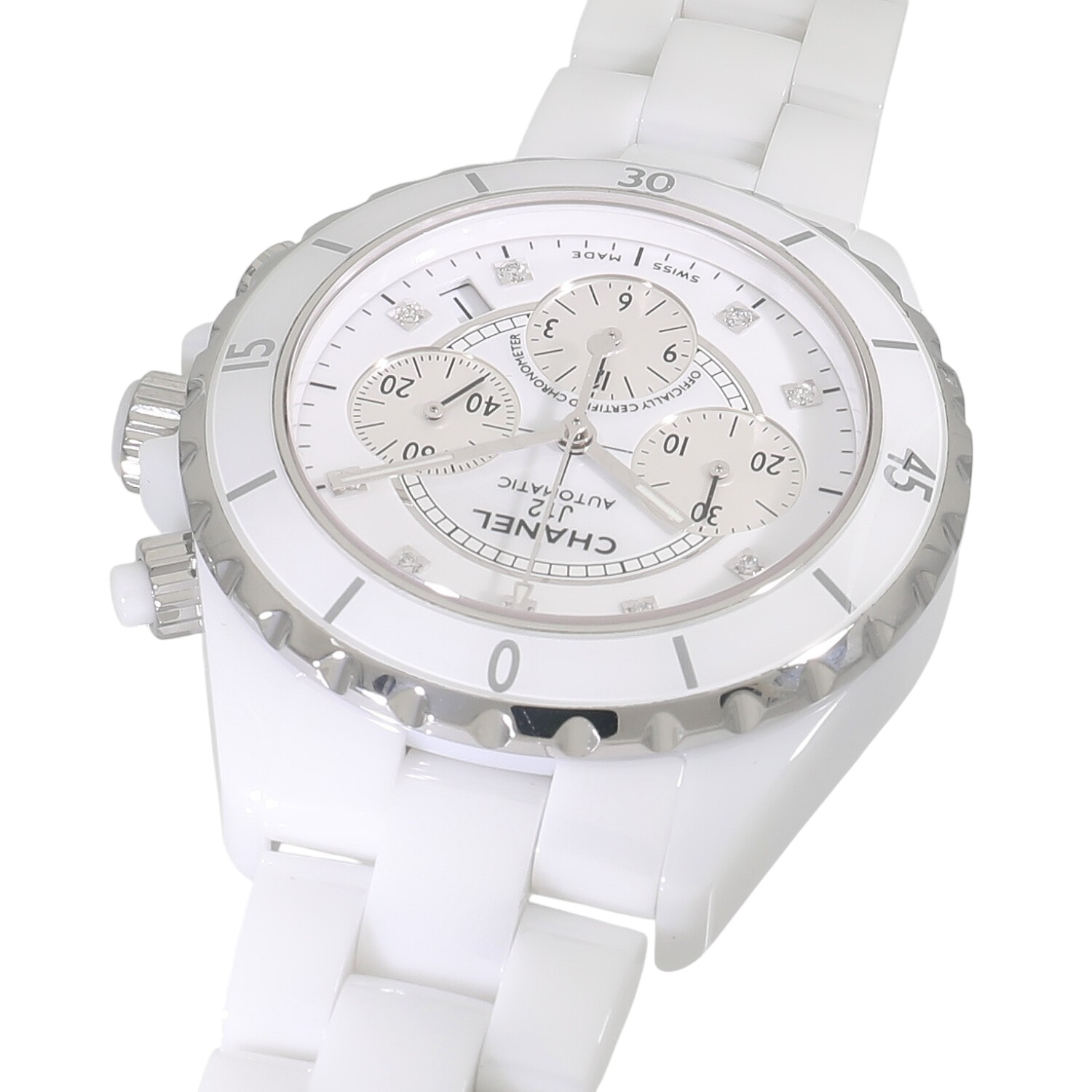 C10040 | [中古]シャネル J12 クロノグラフ H2009 ホワイト×9P