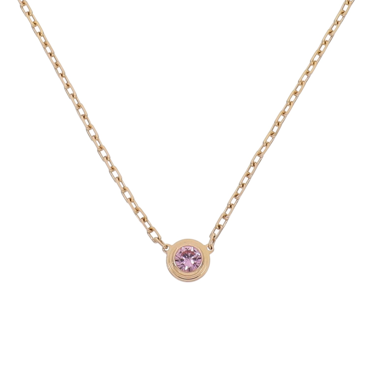 Cartier ダムール ピンクゴールド＆ピンクサファイア　ネックレス C30100 | [中古]カルティエ ダムール ネックレス ピンクサファイア