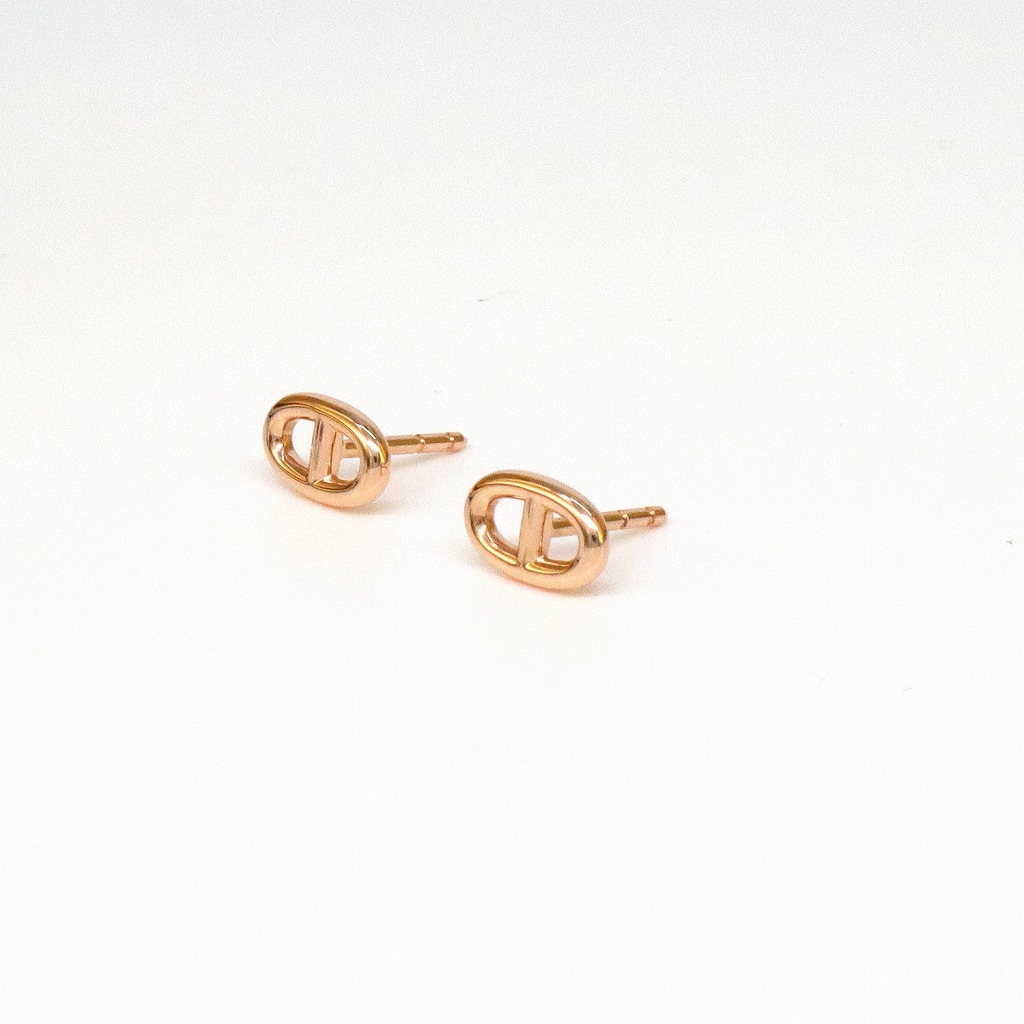 H5844 | [新品]エルメス シェーヌダンクルピアス ピンクゴールド