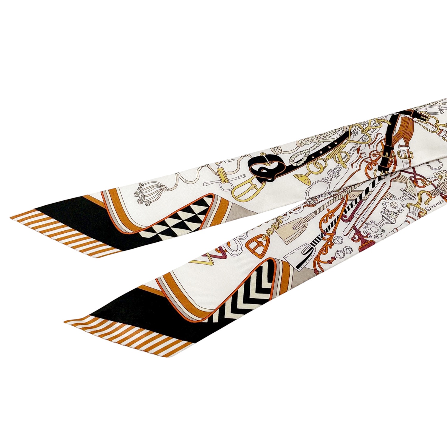 美品✨希少●エルメス HERMES ツイリー エルメス ツイリー ティータイム ノワール - ブランド品専門店