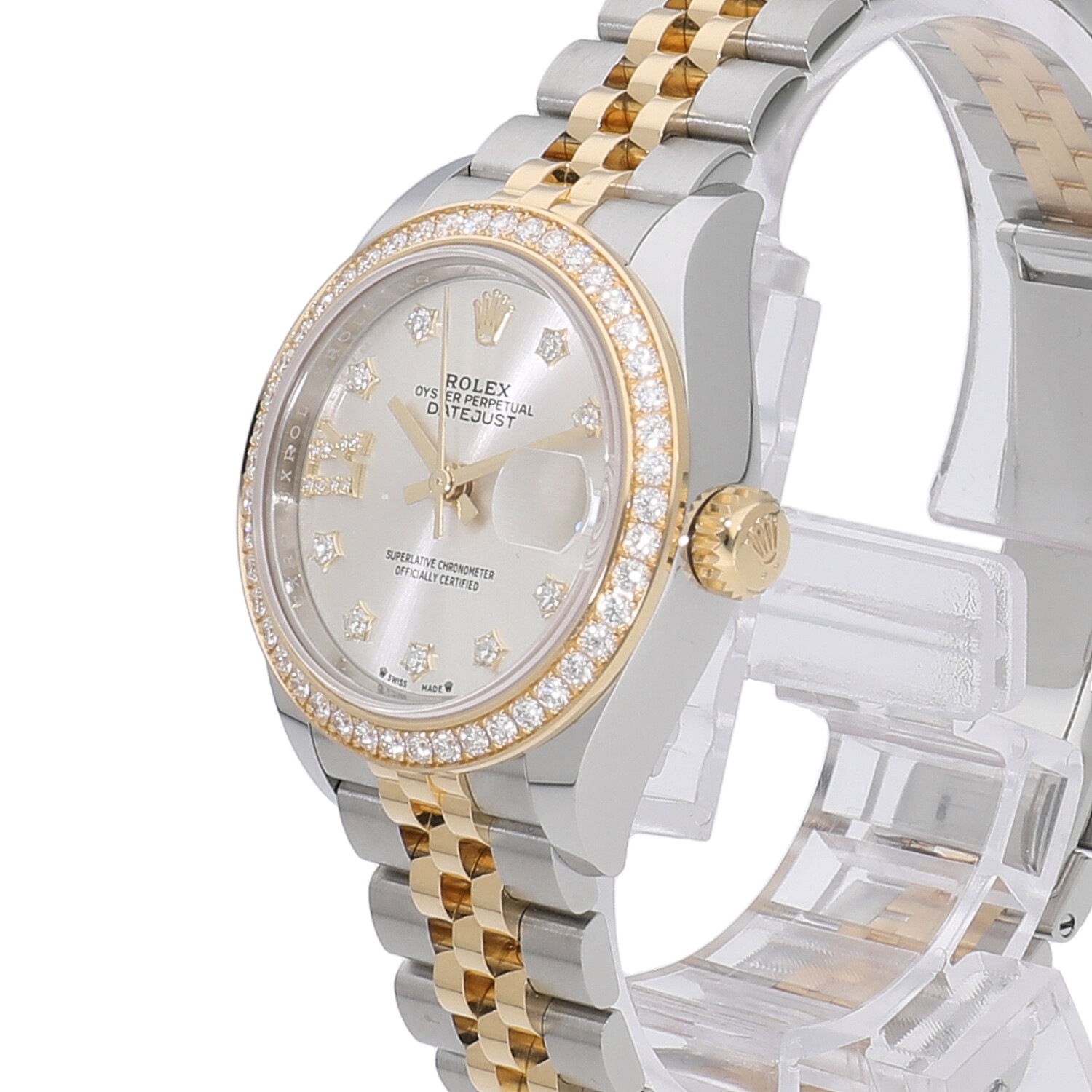 ROLEX ロレックス 279383RBR デイトジャスト スター IX ベゼル ダイヤモンド 腕時計 SS SSxK18YG ダイヤモンド レディース [中古] ロレックス レディ デイトジャスト 279383RBR シルバー/スター