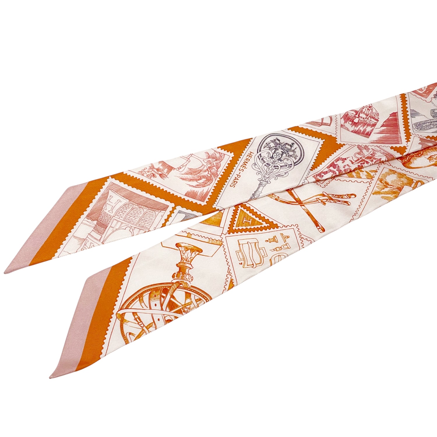 HERMES シルクツィリー フォーブルの切手愛好家 薄めのベージュ