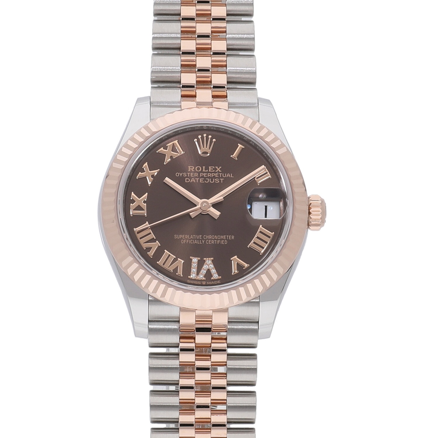 R6253 | [未使用]ロレックス デイトジャスト 31 チョコレート×VIダイヤ