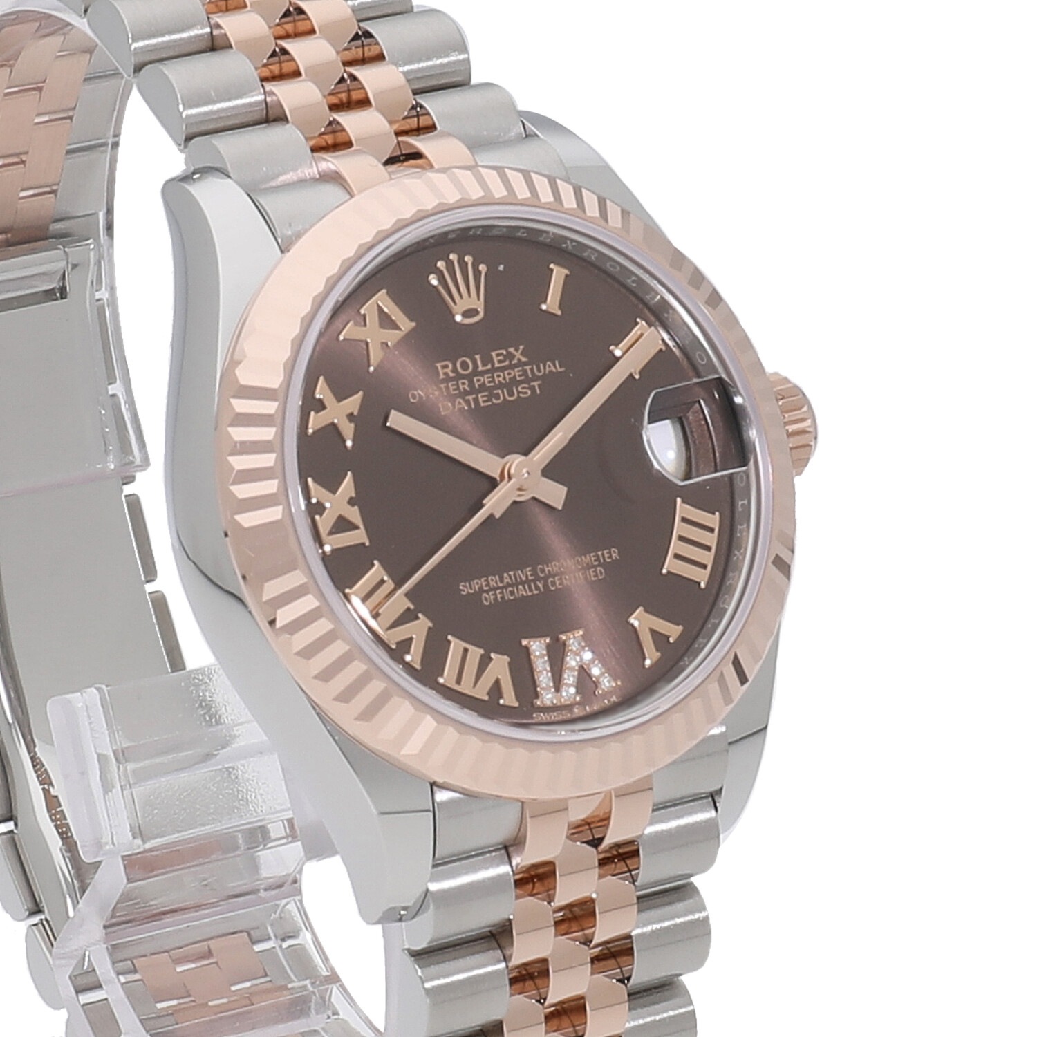 R6253 | [未使用]ロレックス デイトジャスト 31 チョコレート×VIダイヤ