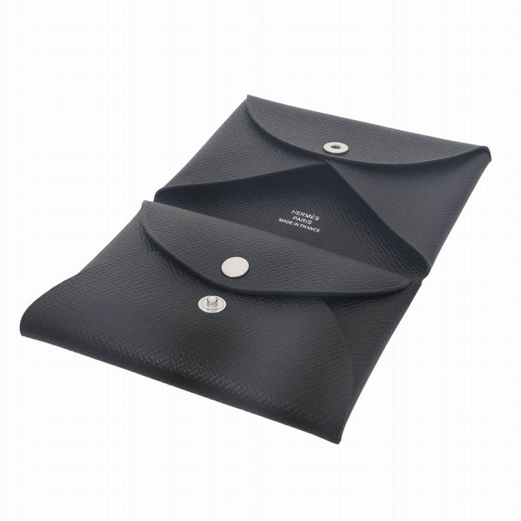 新品未使用　エルメス カルヴィデュオ エプソン ノワール 黒 H10454 | [新品]エルメス カルヴィ デュオ ヴォーエプソン