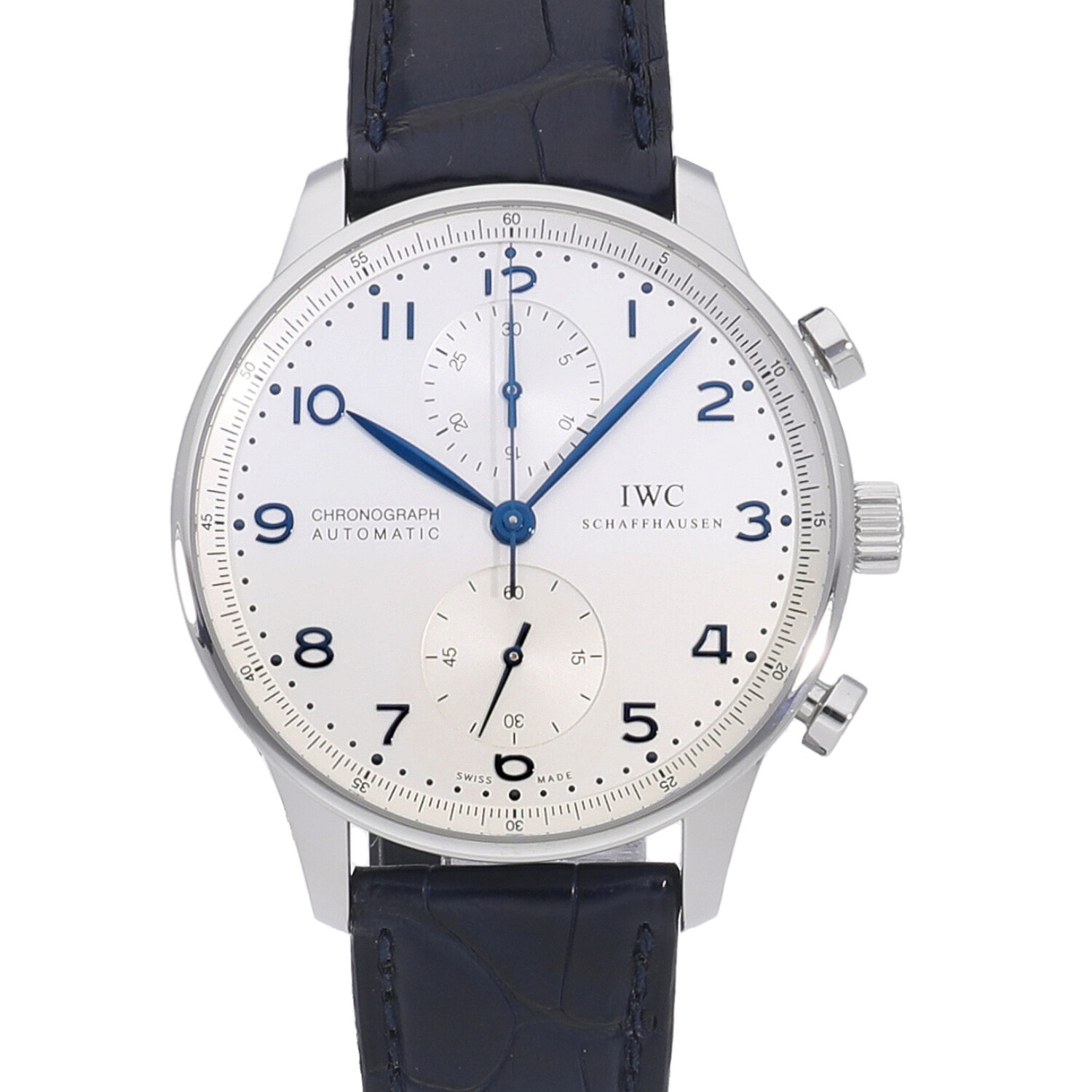 I5854 | [中古]IWC ポルトギーゼ クロノグラフ シルバー青針 IW371446 