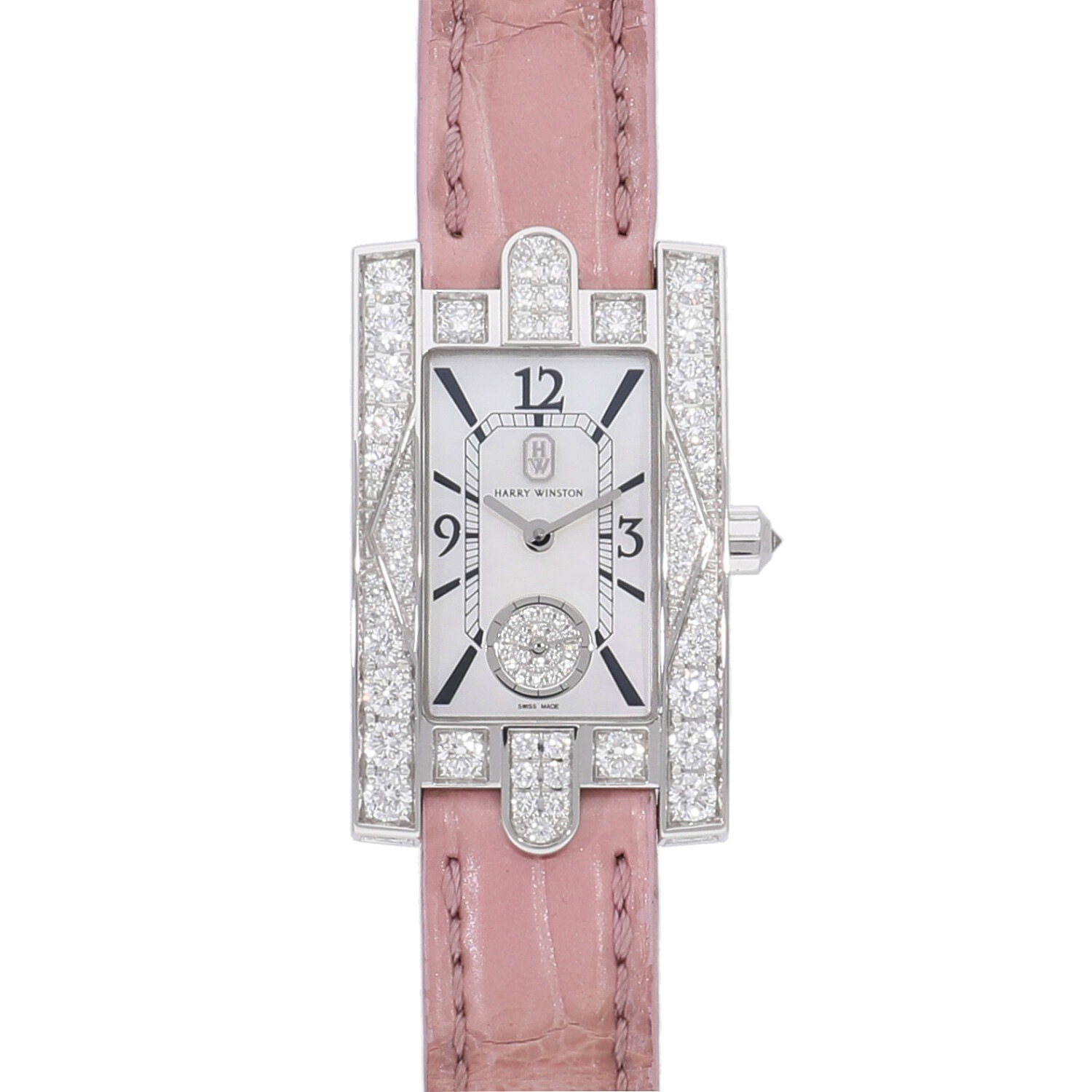 ハリーウィンストン 340LQW ダイヤ シェル WG クォーツ レディース HARRY WINSTON ハリーウィンストン 340LQW アヴェニュー