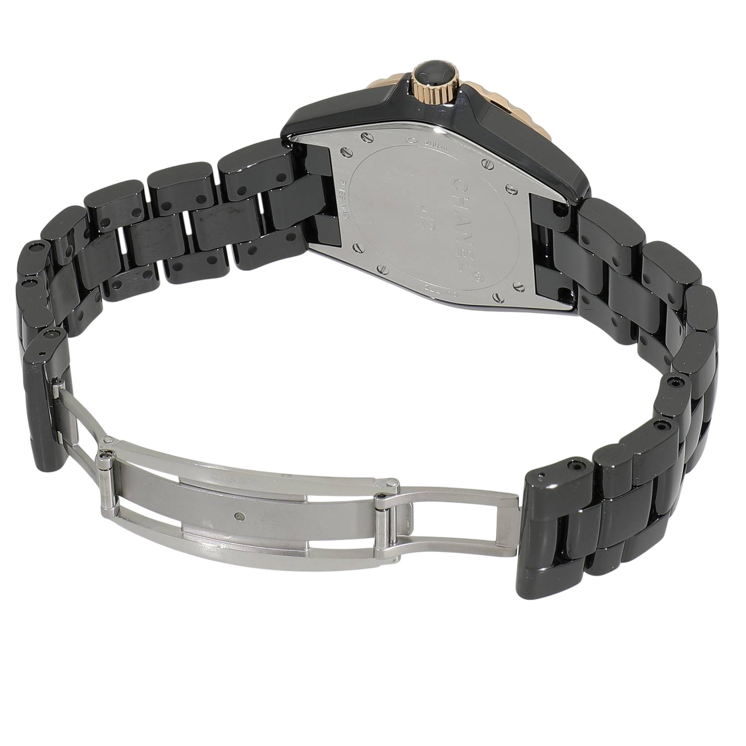 C11023 | [中古]シャネル J12 38MM H2544 ブラック×11Pダイヤ ユニ