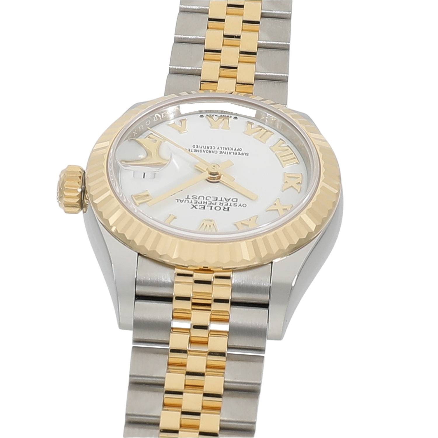 ロレックス デイトジャスト 279171 ホワイト ローマ 3列 オイスターブレス ランダム番 レディース 中古 腕時計 ROLEX - ロレックス デイトジャスト 279171 ホワイト ローマ 3列