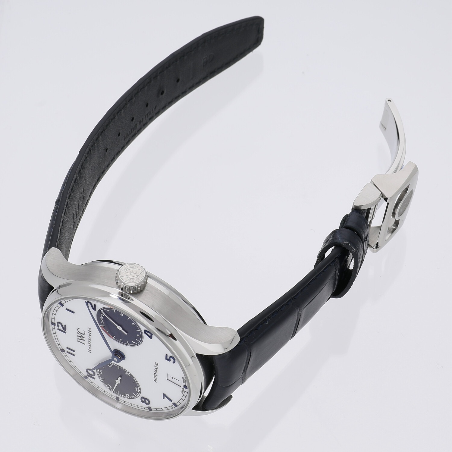 [未使用]IWC ポルトギーゼ オートマティック 7デイズ パワーリザーブ ホワイト×ブルー IW500715 メンズ