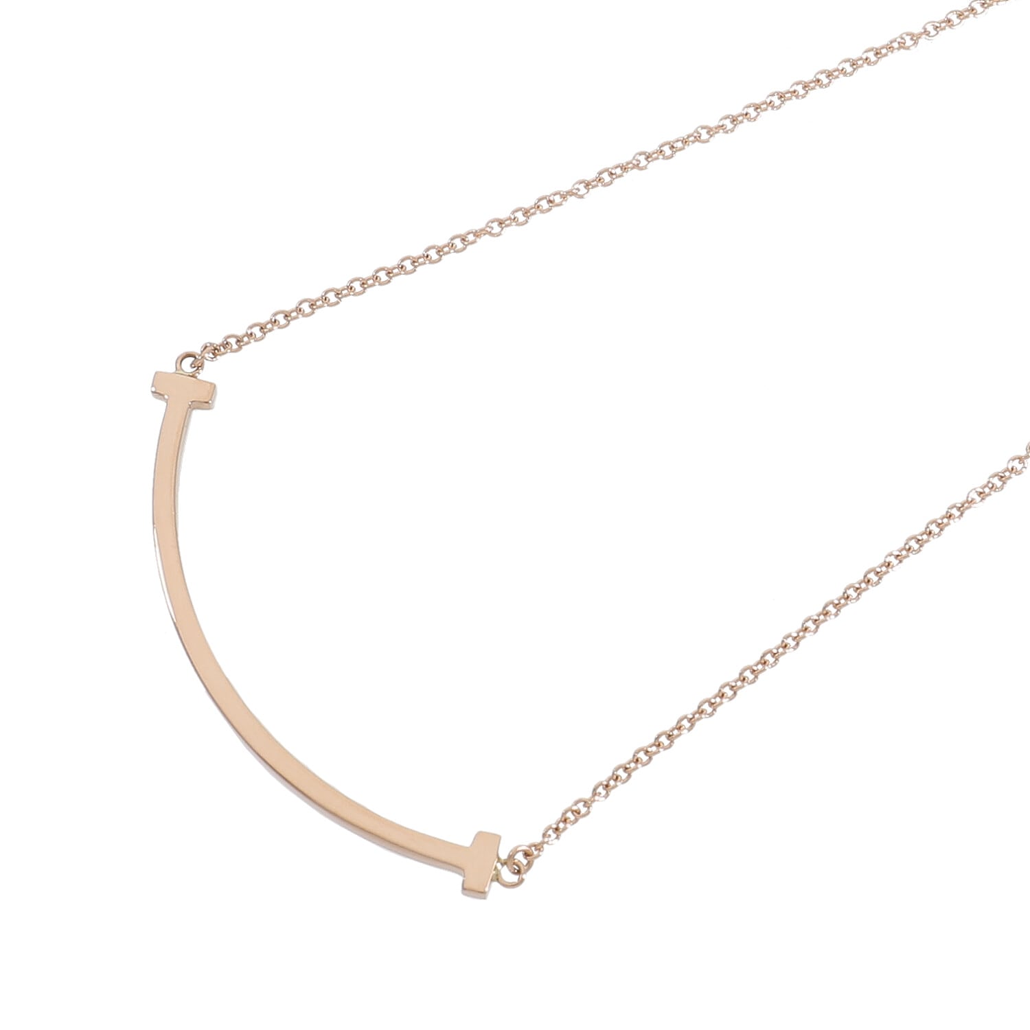 ティファニーTスマイルネックレススモール　ティースマイル　Ꮶ18ローズゴールド T9070 | [中古]ティファニー Tスマイル ペンダント スモール