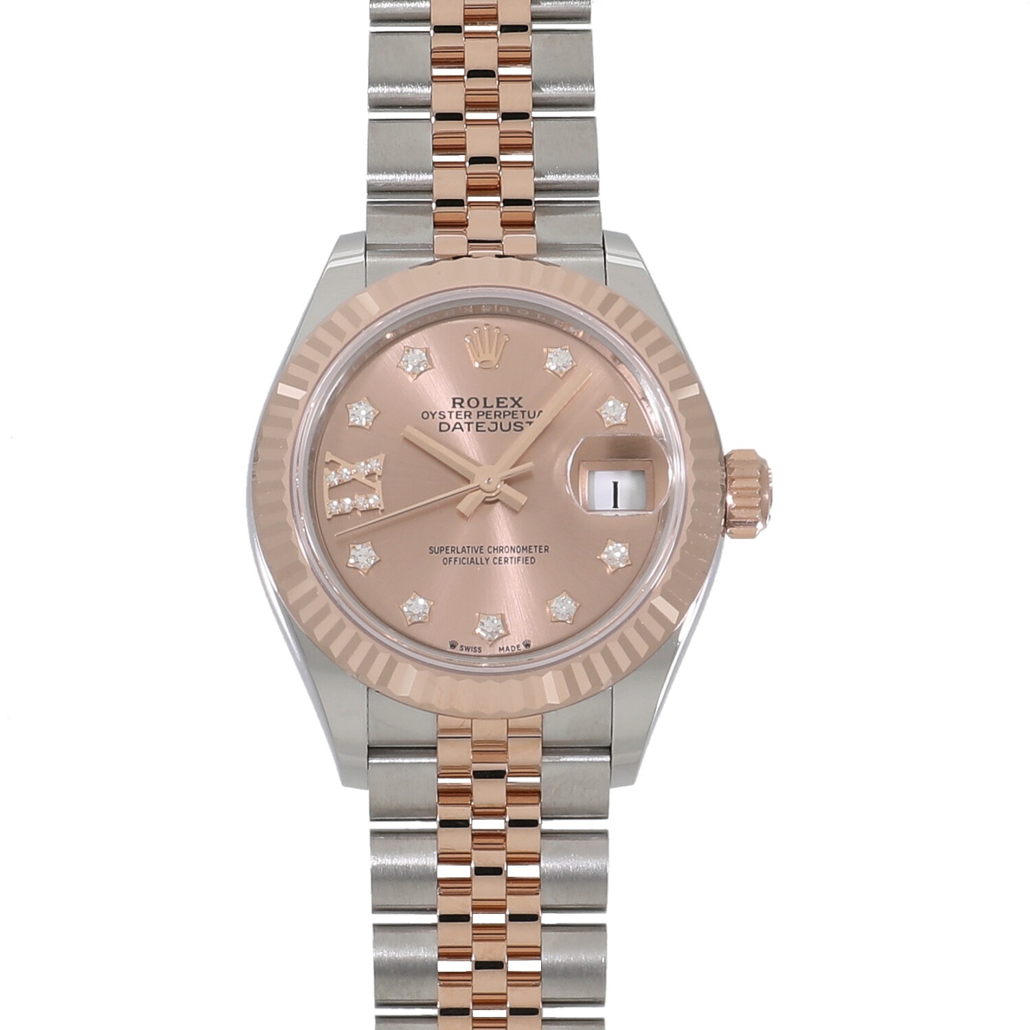 R5571 | [新品]ロレックス レディ デイトジャスト 28 ロゼカラー×9P