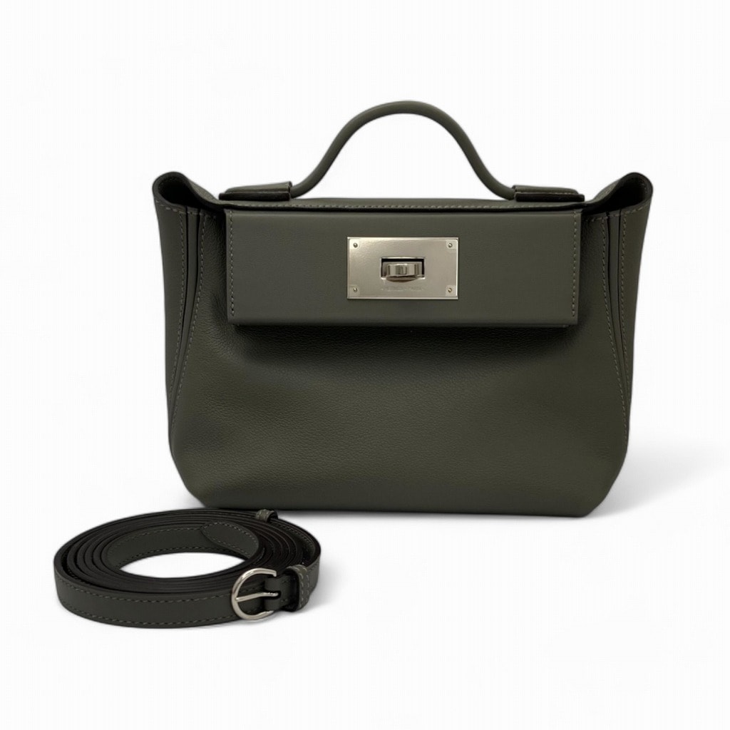 H8273 | [新品]エルメス サック 24/24 ヴァンキャトル ミニ グリ