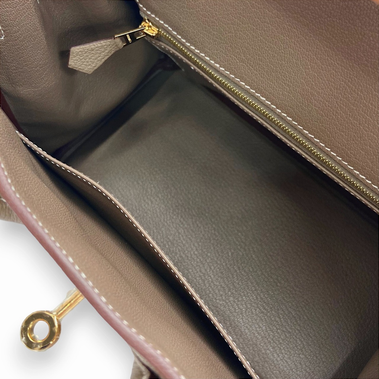 H7880 | [新品]エルメス バーキン25 トゴ エトゥープ ゴールド金具 