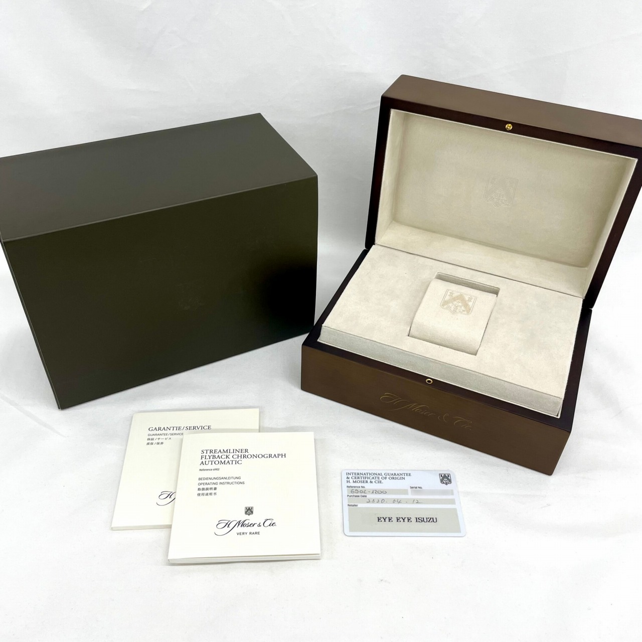 H8780 | [中古]H.モーザー ストリームライナー フライバック クロノグラフ 世界限定100本 6902-1200 グレー フュメ ...