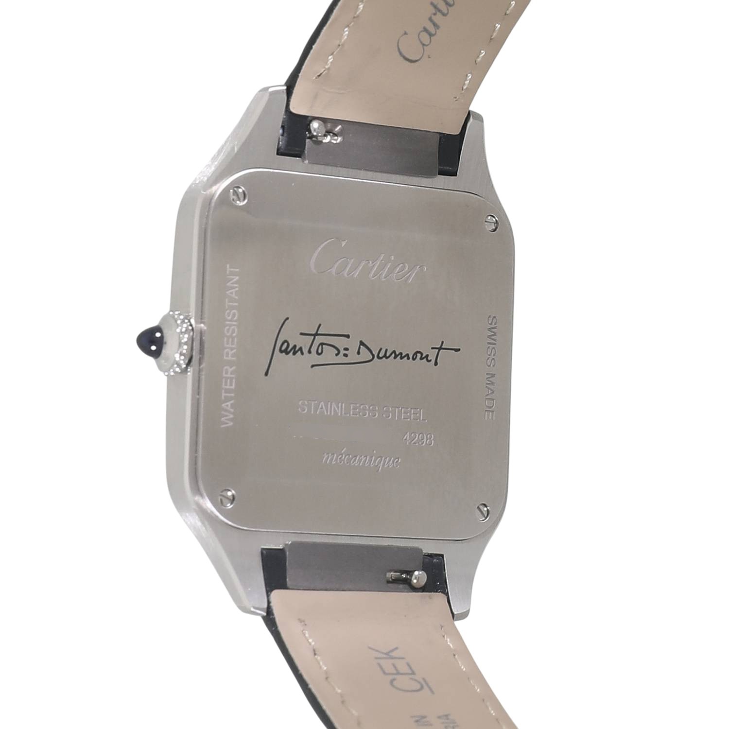 Cartier スクエア型時計サントスデュモンLМ シルバー/ブラック 【公式