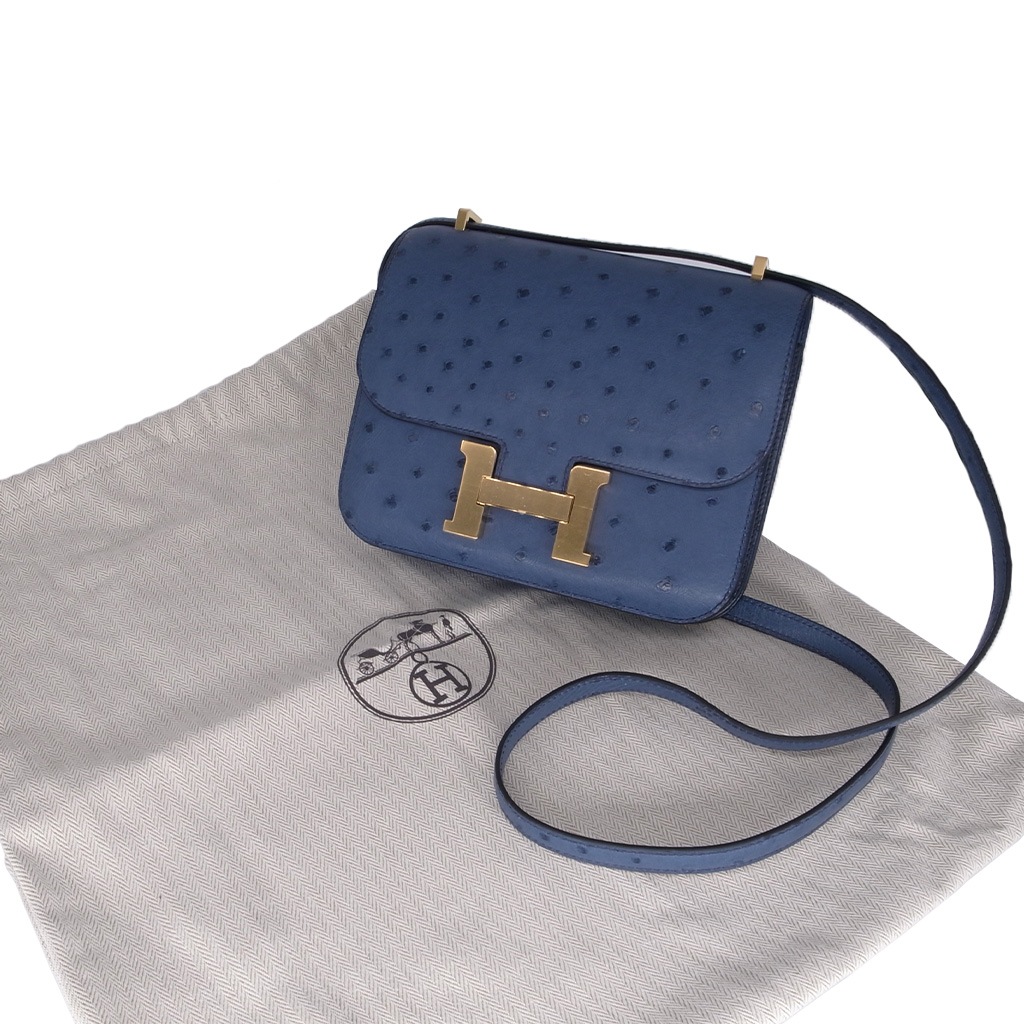 H4493 | [新品]エルメス コンスタンス ミニ ブルーロイ オーストリッチ 