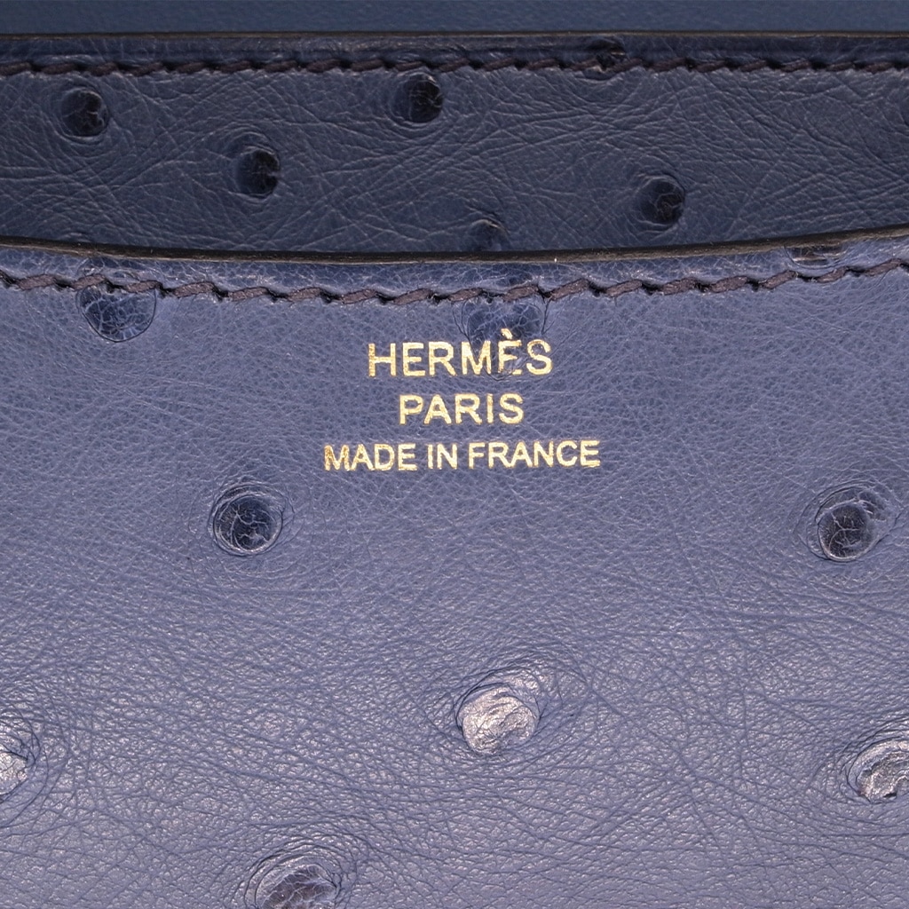 H4493 | [新品]エルメス コンスタンス ミニ オーストリッチ ブルーロイ