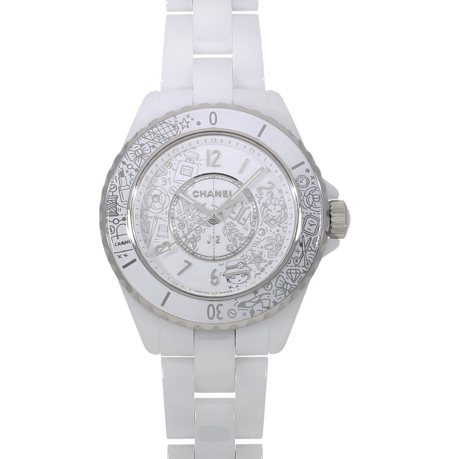 シャネル CHANEL H6477 J12 白セラミック 20周年記念限定モデル クォーツ レディース 良品 _946944 CHANEL（シャネル） CHANEL H6477 J12 白セラミック 20周年記念限定