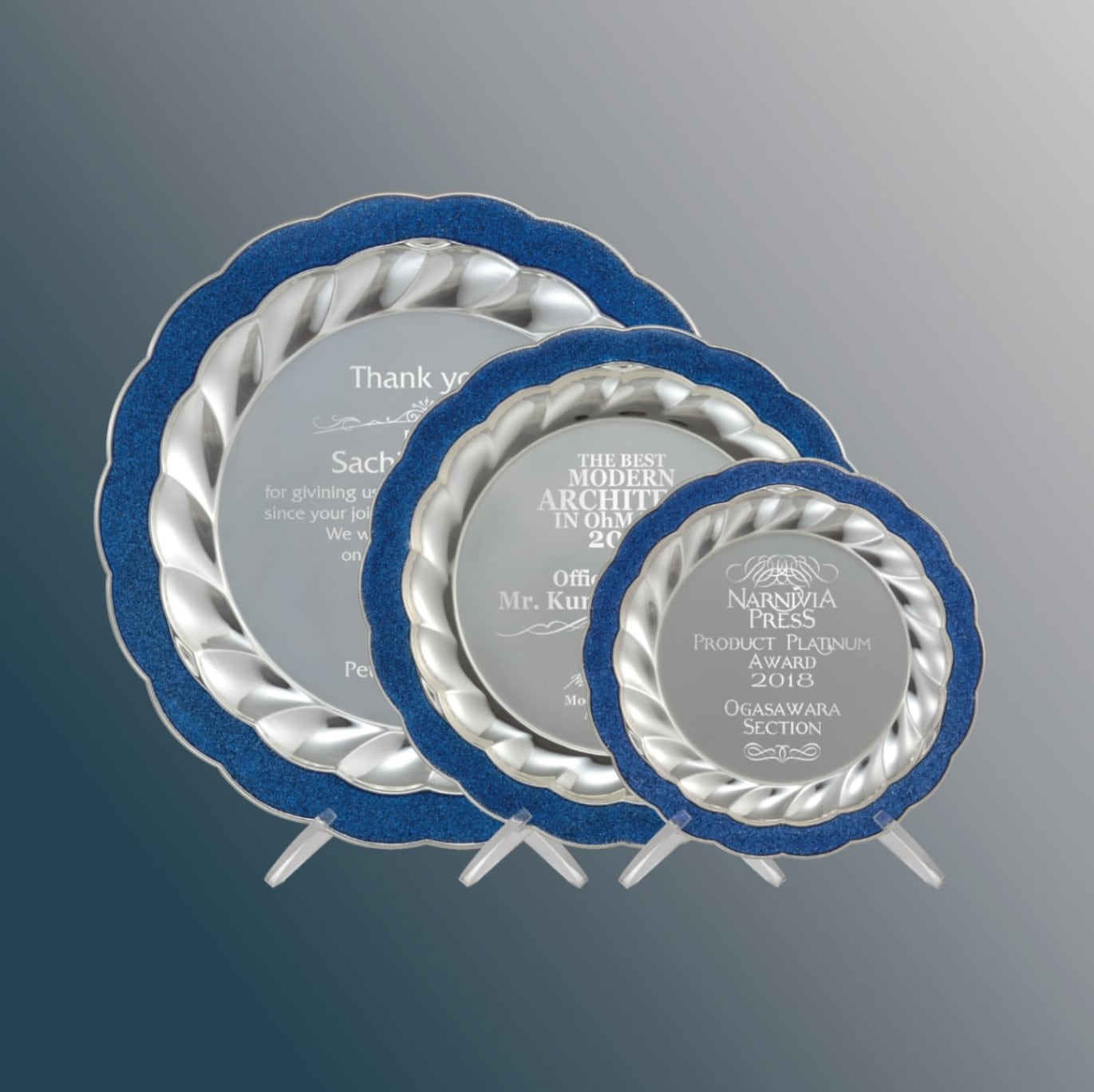 金属製シャーレ（皿）型表彰楯 AK-1658 | 商品カテゴリー,レーザー彫刻