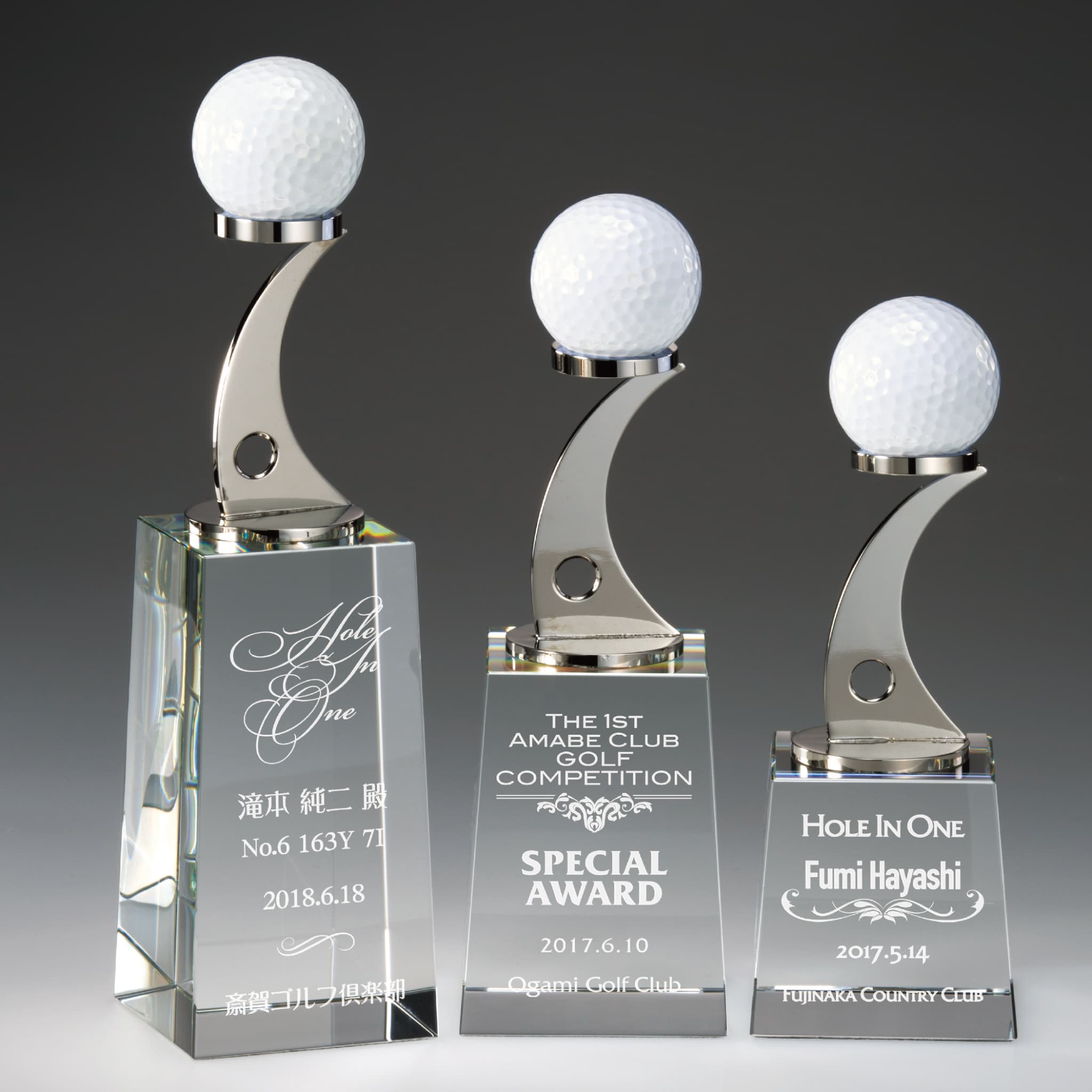 光学ガラスクリスタルトロフィー ゴルフ記念品 AK-1775