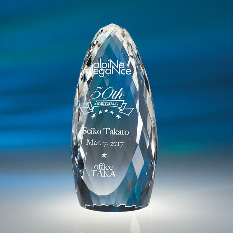 光学ガラスクリスタルトロフィー 表彰記念品 ZKG-1160 ガーキン