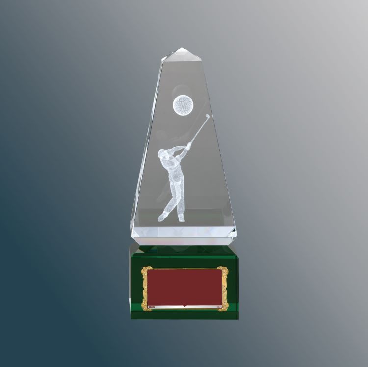 光学ガラスクリスタルトロフィー ゴルフ記念品 VC-3563 | スポーツで