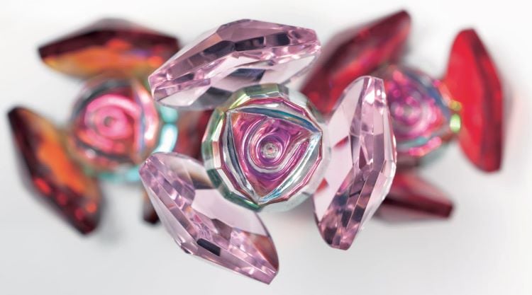 光学ガラスクリスタルトロフィー 表彰記念品 AK-1749 ローズガーデン