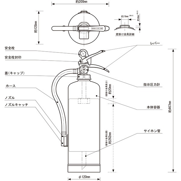 消火器＆格納箱セット 消火器 PEP-10N リサイクルシール付き 10