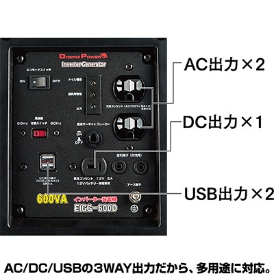 YAMAZEN EIGG-600D DREAM POWER インバーター発電機 カセット