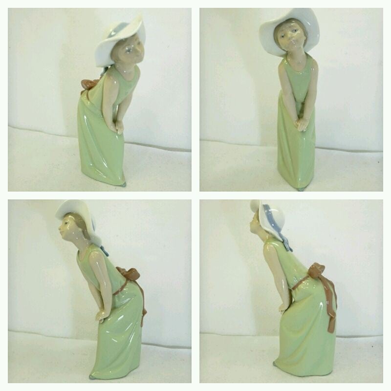 LLADRO リヤドロ 鏡の前で（若草色の少女） 陶器人形 置物 スペイン製