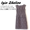 【中古】【送料無料】イギン ジブリーヌ  Igin Zibeline フラワー刺繍 ペプラムワンピース ドレス ノースリーブ ブラック系 レディース サイズ9AR|レディースアパレル|ファッション（衣