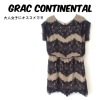 【中古】【送料無料】グレースコンチネンタル GRACE CONTINENTAL 半袖 ワンピース レース ブラック×ベージュ レディース サイズ36|レディースアパレル|ファッション（衣類）