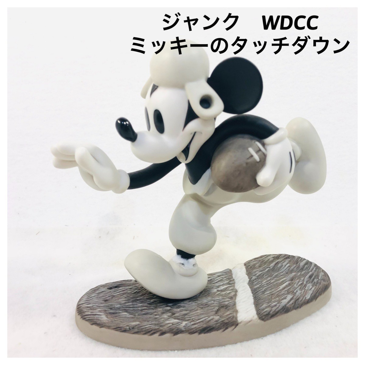 中古】ジャンクWDCC ミッキーのタッチダウン ラグビー 足折れ補修品