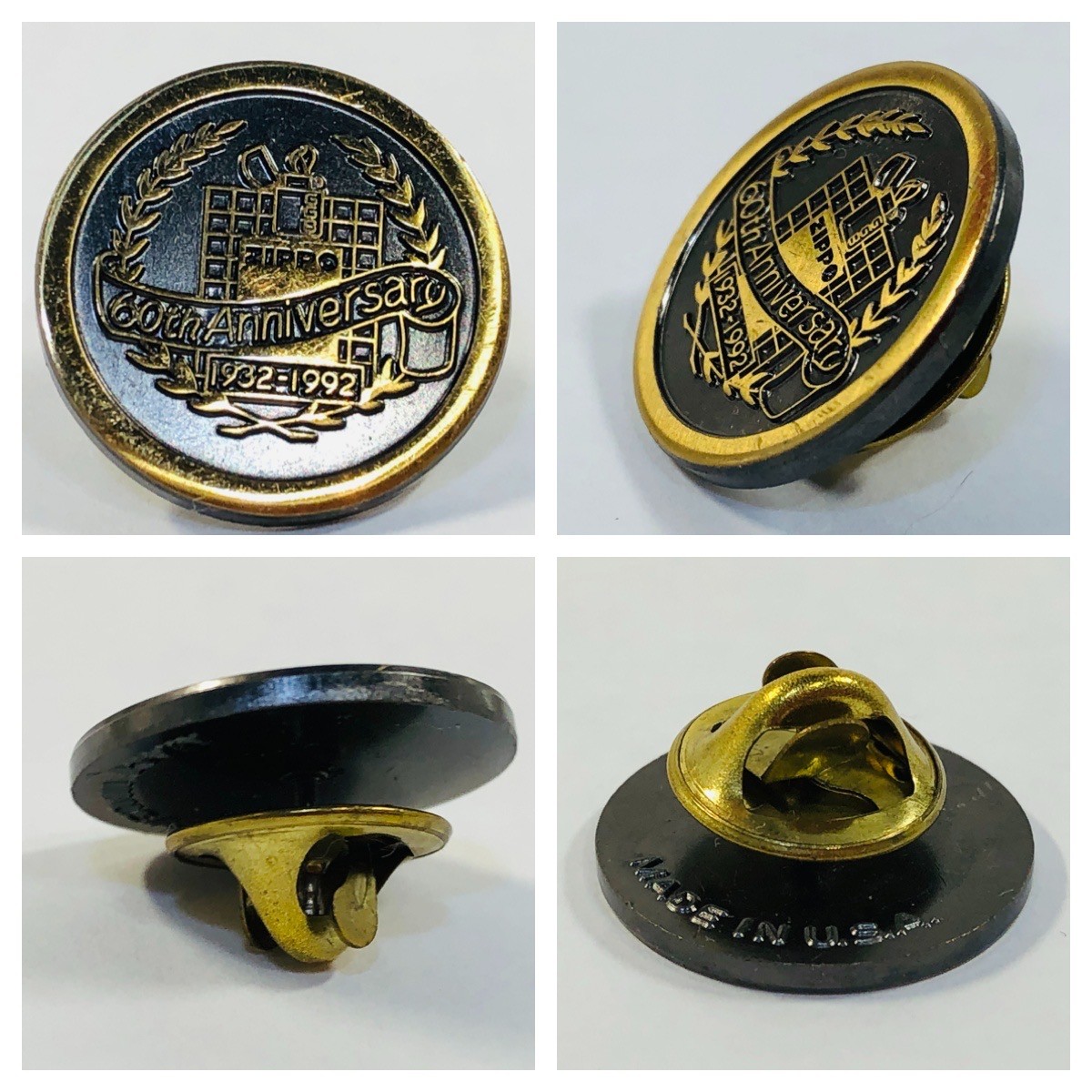 新品】【送料無料】ZIPPOジッポ60周年記念バッジ1個ピンバッジ直径2