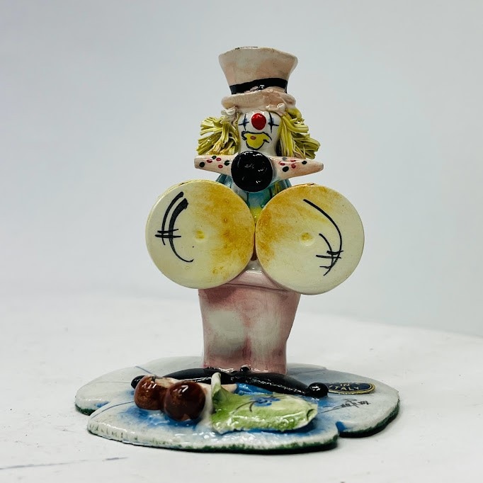 中古】ZAMPIVA シンバルマラカス ピエロ 陶器人形 高8.5センチ 音楽