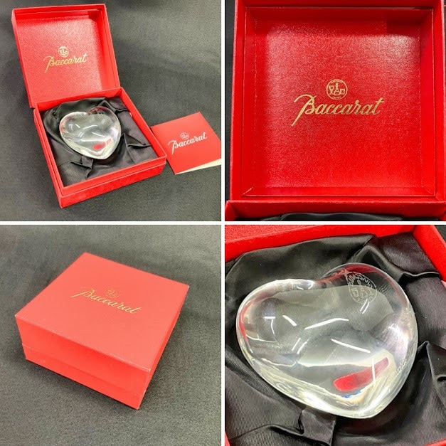 中古】バカラ ペーパーウェイト ハートクリア 1761531 Coeurクリスタル