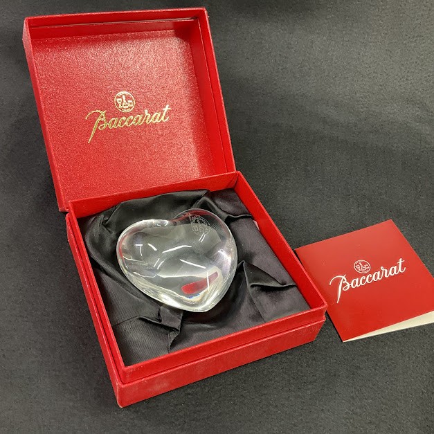 中古】バカラ ペーパーウェイト ハートクリア 1761531 Coeurクリスタル