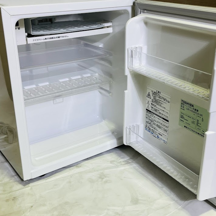 中古】東芝 ホテル用冷蔵庫 38L GR-HB40GA（W） ホワイト 2015年製