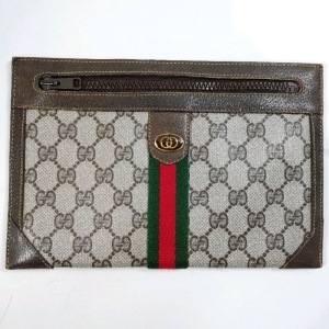 ����š�GUCCI ������ɥ��å� �ݡ��� ����å��Хå� �����꡼�饤�� GG��PVC�쥶���ߥ֥饦��