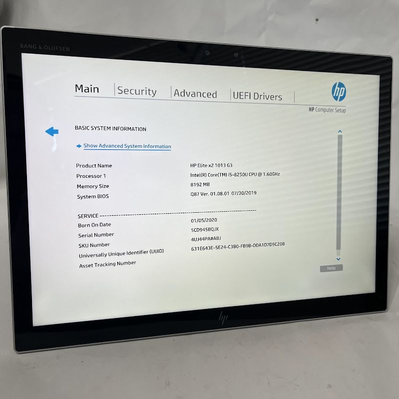 ����š�HP ���֥�å�PC Elite x2 1013 G3 / 13�� / ��8����Core i5 / 8GB /�Ρ����ȥ졼��/ Web����� / ��ǧ�� / Wi-Fi��Bluetooth OS�ʤ�