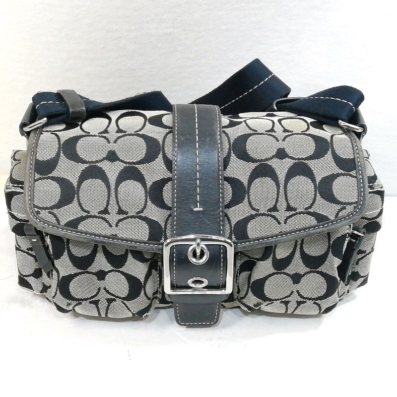 ����š�COACH �����ͥ��㡼 ���������Хå� A06J-6835 �֥�å� �����Х��ߥ쥶����������»