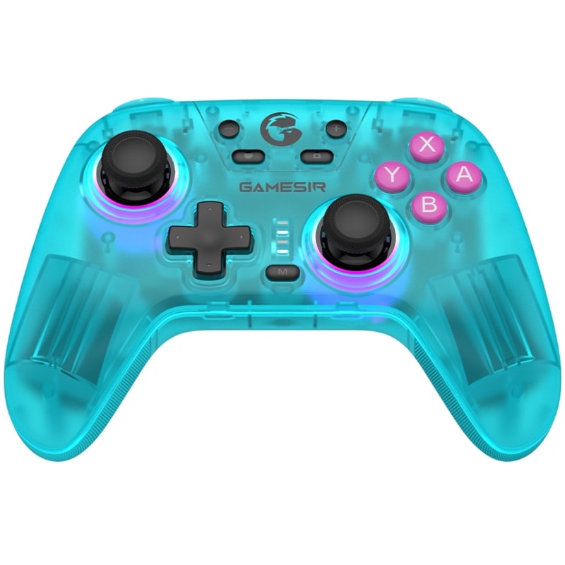 GameSir Nova Neon Teal 無線 有線ゲームコントローラー (Switch Windows PC iOS Android Bluetooth USB-C ジャイロ HD振動対応 ケース付 1年間保証)