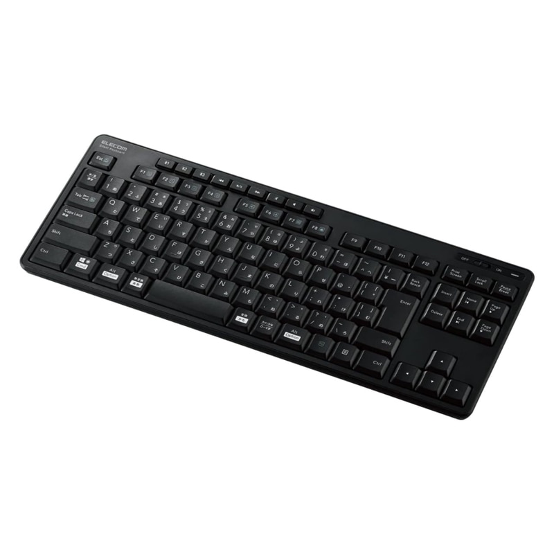 ELECOM エレコム Bluetooth 静音コンパクト キーボード TK-FBM117SKBK ( メンブレン 日本語配列 Windows mac iPad iOS Andoroid Chrome マルチペアリング対応 テンキーなし ) ブラック