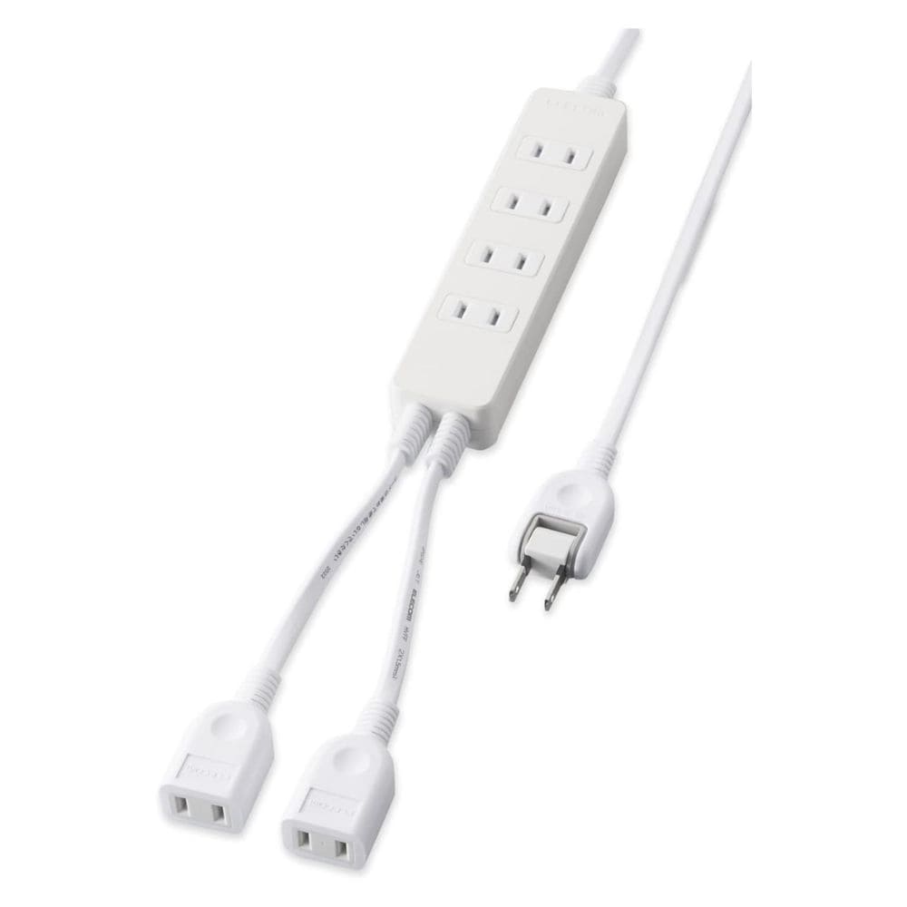 ELECOM エレコム 独立差込口付き タップ 4＋2個口 T-ADR5-2630WH ( 3m スイング トラッキング防止プラグ ほこり防止シャッター ) ホワイト